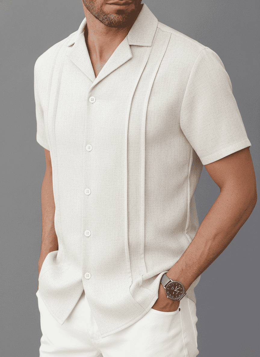 Straight Symmetric Tucks Shirts
