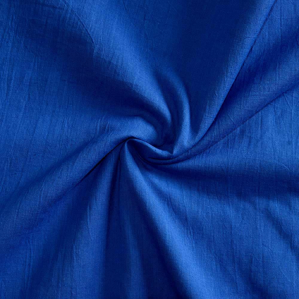 Plain Blue Pure Cotton 92 GSM Handwoven Fabric