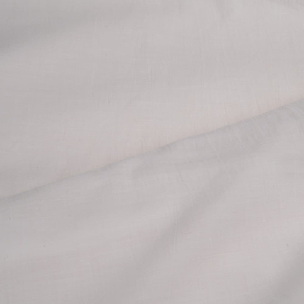 White Khadi 60 GSM Cotton  Fabric Poplin - Bleached White & Dyeable