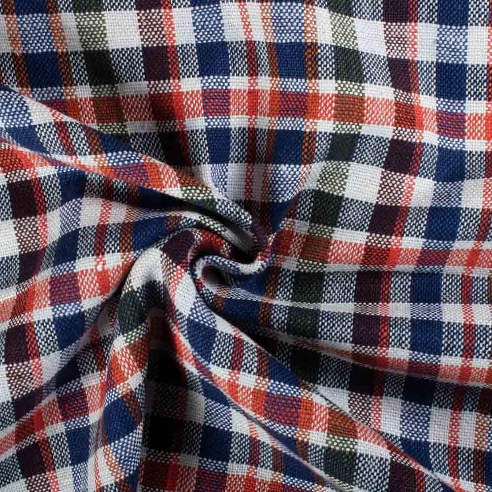 Multicolor Check Pure Khadi 314 GSM Handwoven Fabric 779