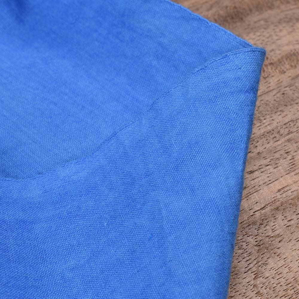 Plain Blue Khadi Cotton 95 GSM Handwoven Fabric