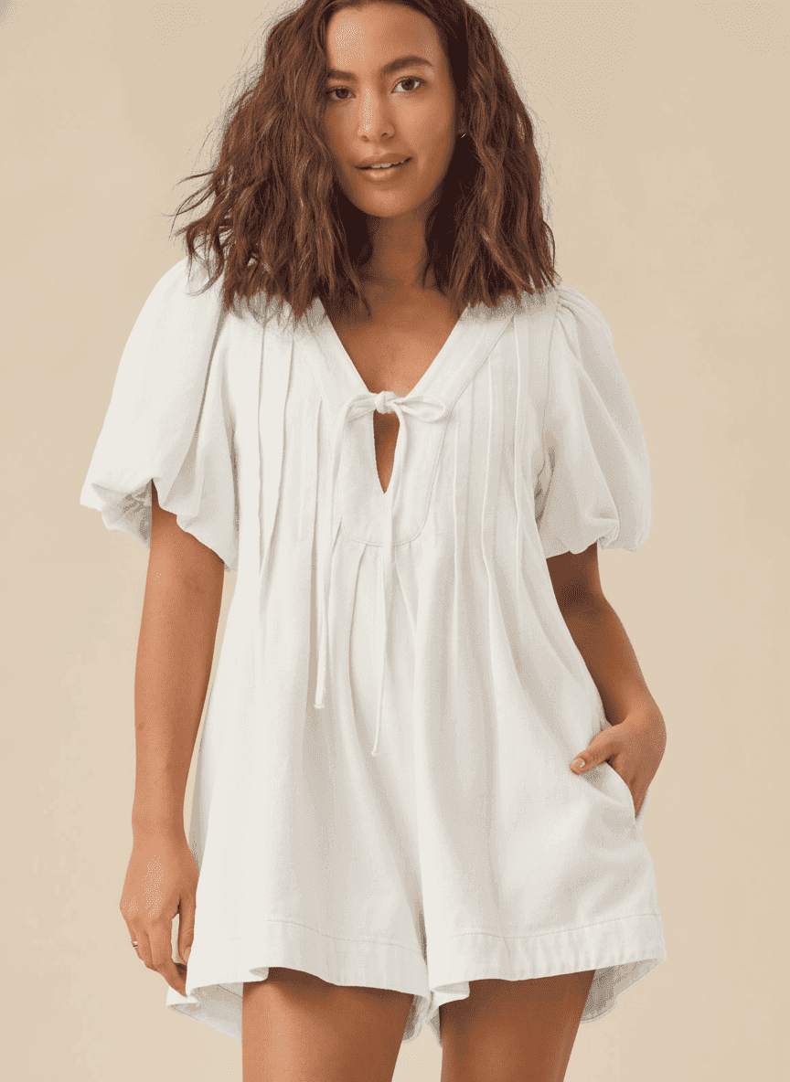 Relaxed Romper With Tucks