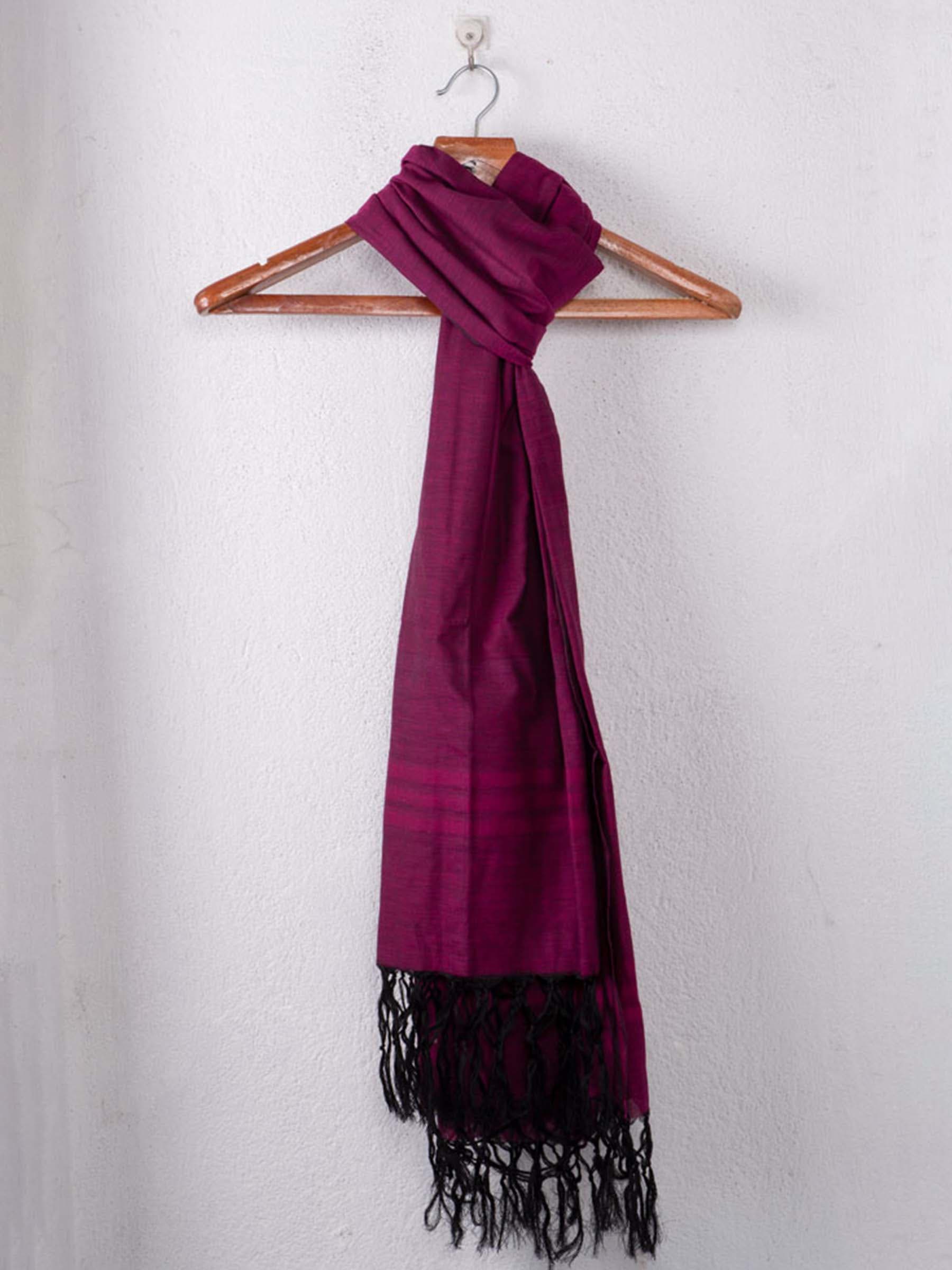 Stripe Purple Handwoven Pure Cotton Scarf