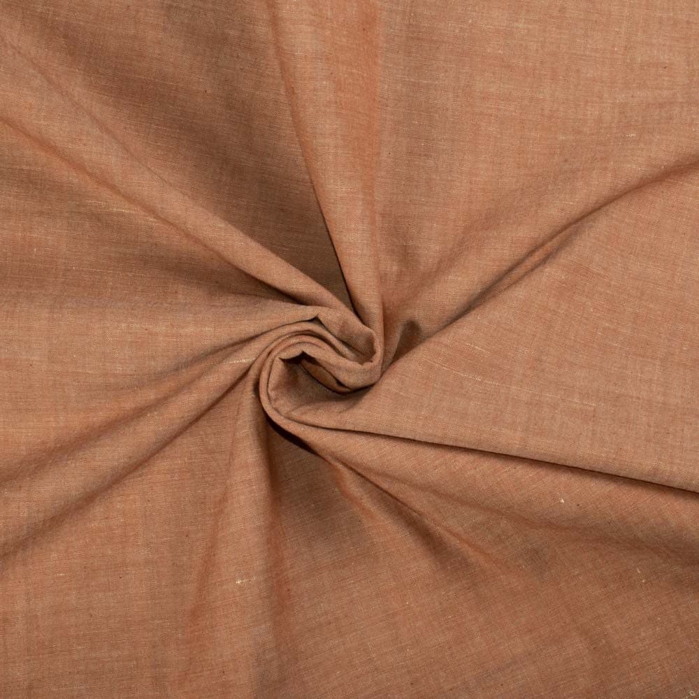 Cross Colour Brown Khadi Cotton 105 GSM Handwoven Fabric