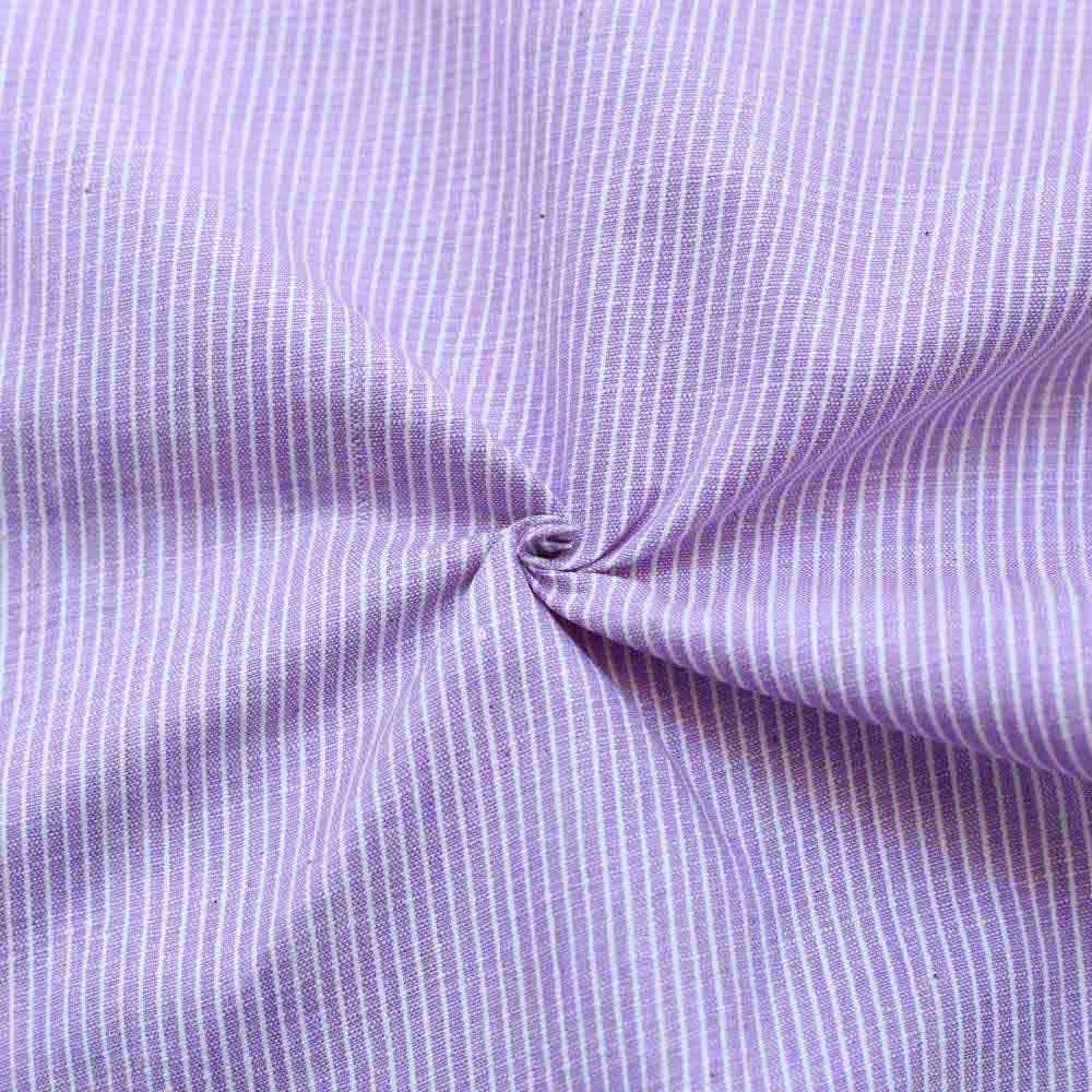 Stripe Lilac Khadi Cotton 128 GSM Handwoven Fabric