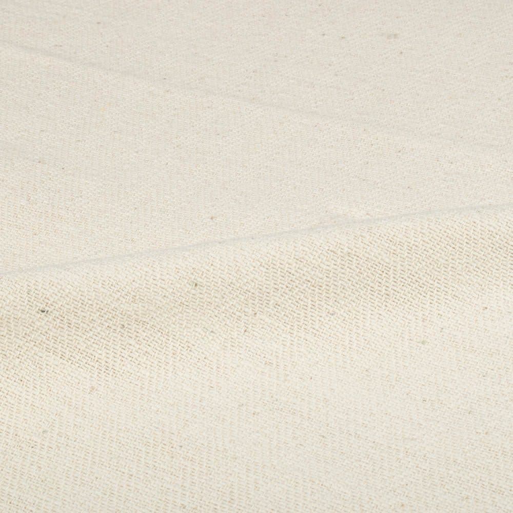 Herringbone Cream 280 GSM Khadi Cotton Handwoven Fabric