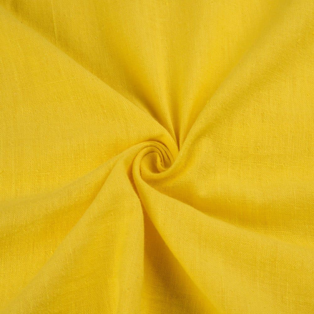 Plain Yellow Pure Khadi 142 GSM Handspun & Handwoven Fabric