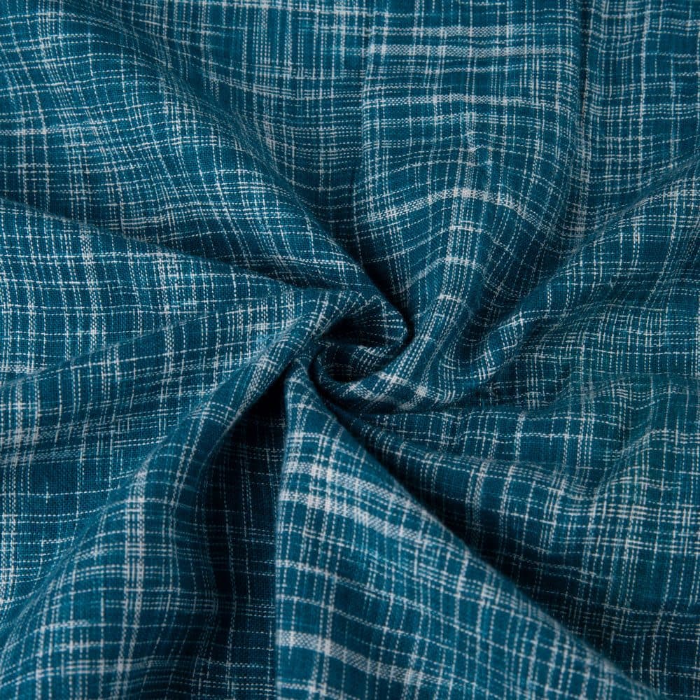 Teal Blue Yarn Tie Dye Bandhani Pure Cotton  96 GSM Handwoven Fabric