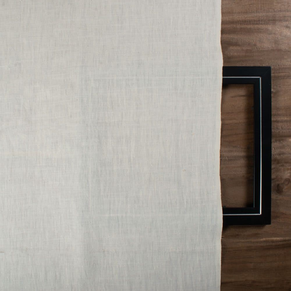 Plain White Matka Silk & Cotton Blend 130 GSM Handwoven Fabric 44