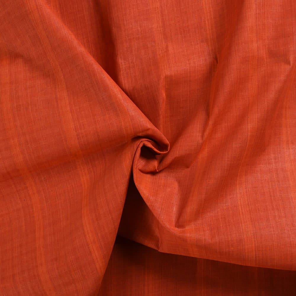 Stripe Orange Pure Cotton 64 GSM Handwoven Fabric