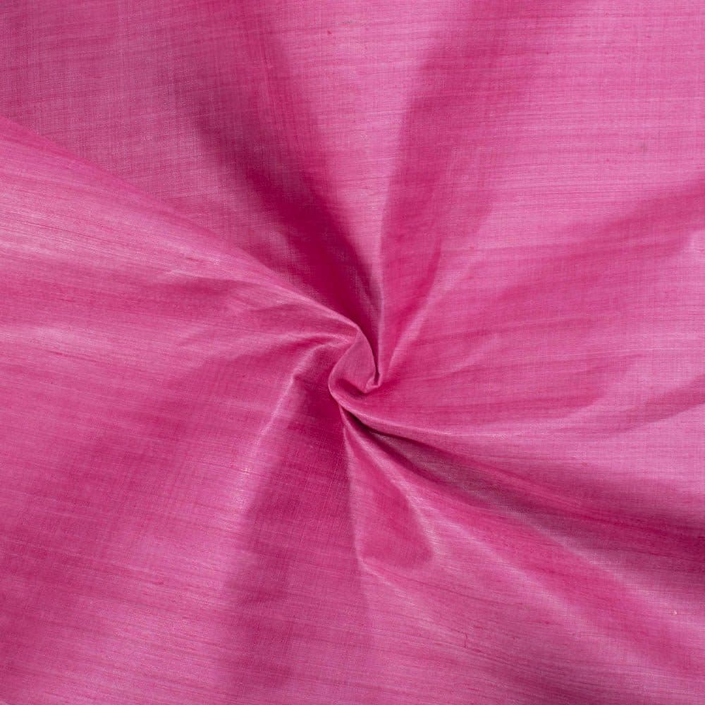 Plain Pink Tussar and Matka Silk Blend 78 GSM Handwoven Fabric