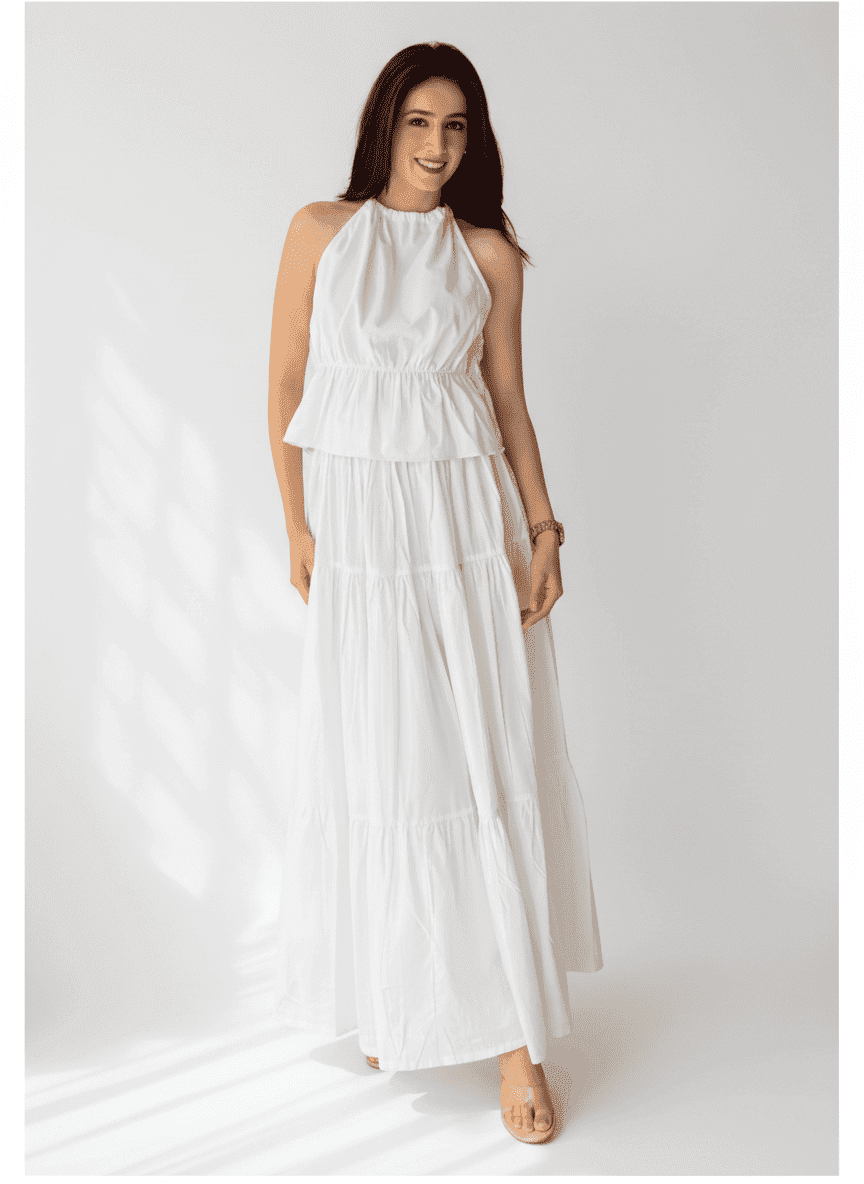 Tie Up Top & Tiered Skirt Co-ord Set