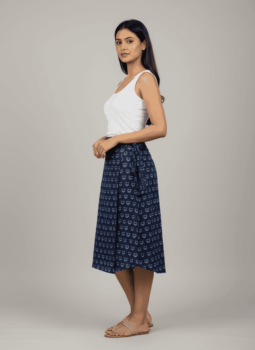 Jamdani Adjustable Wrap Skirt 