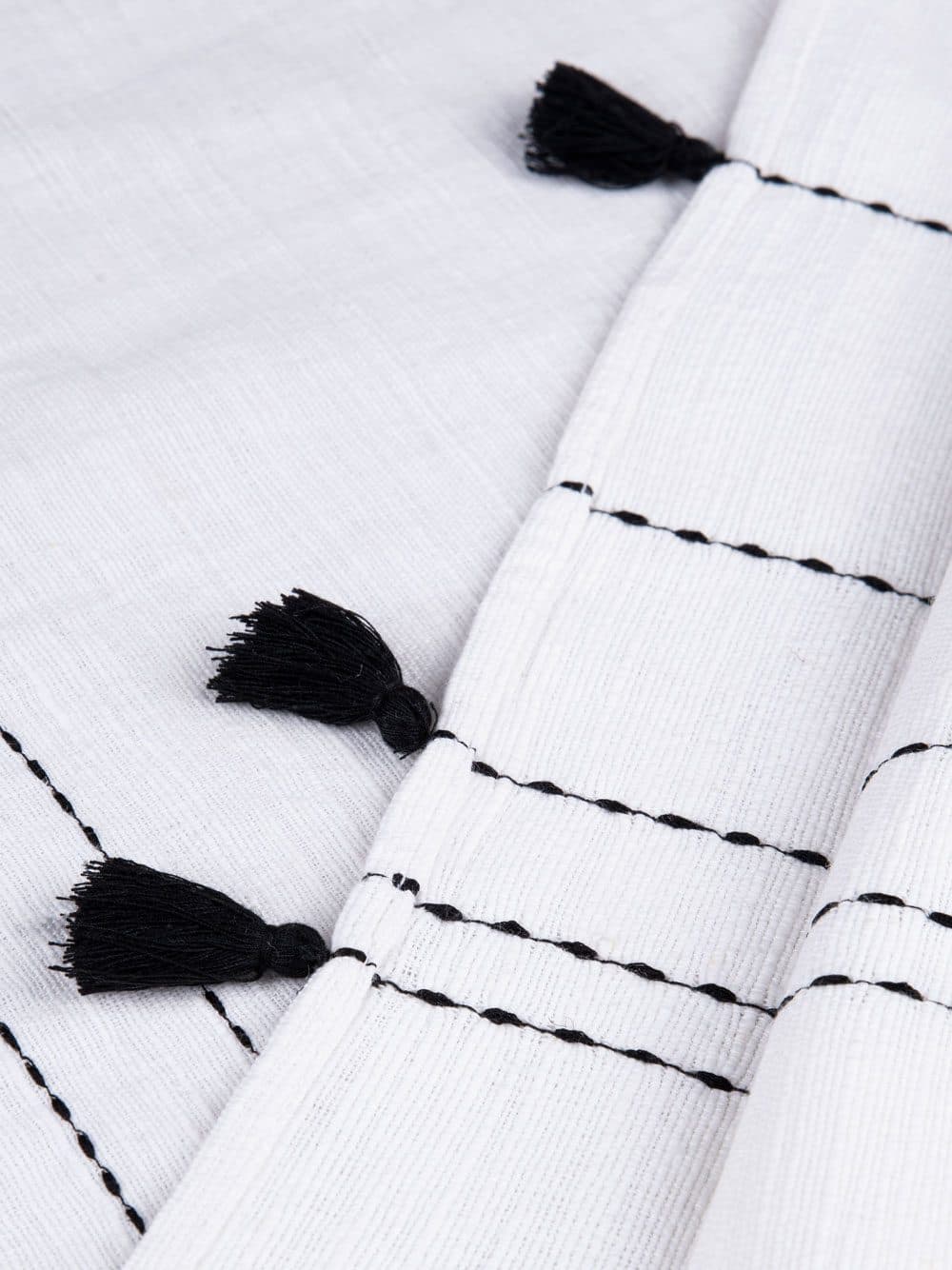 Plain White Embroidered Handwoven Khadi Table Placemat