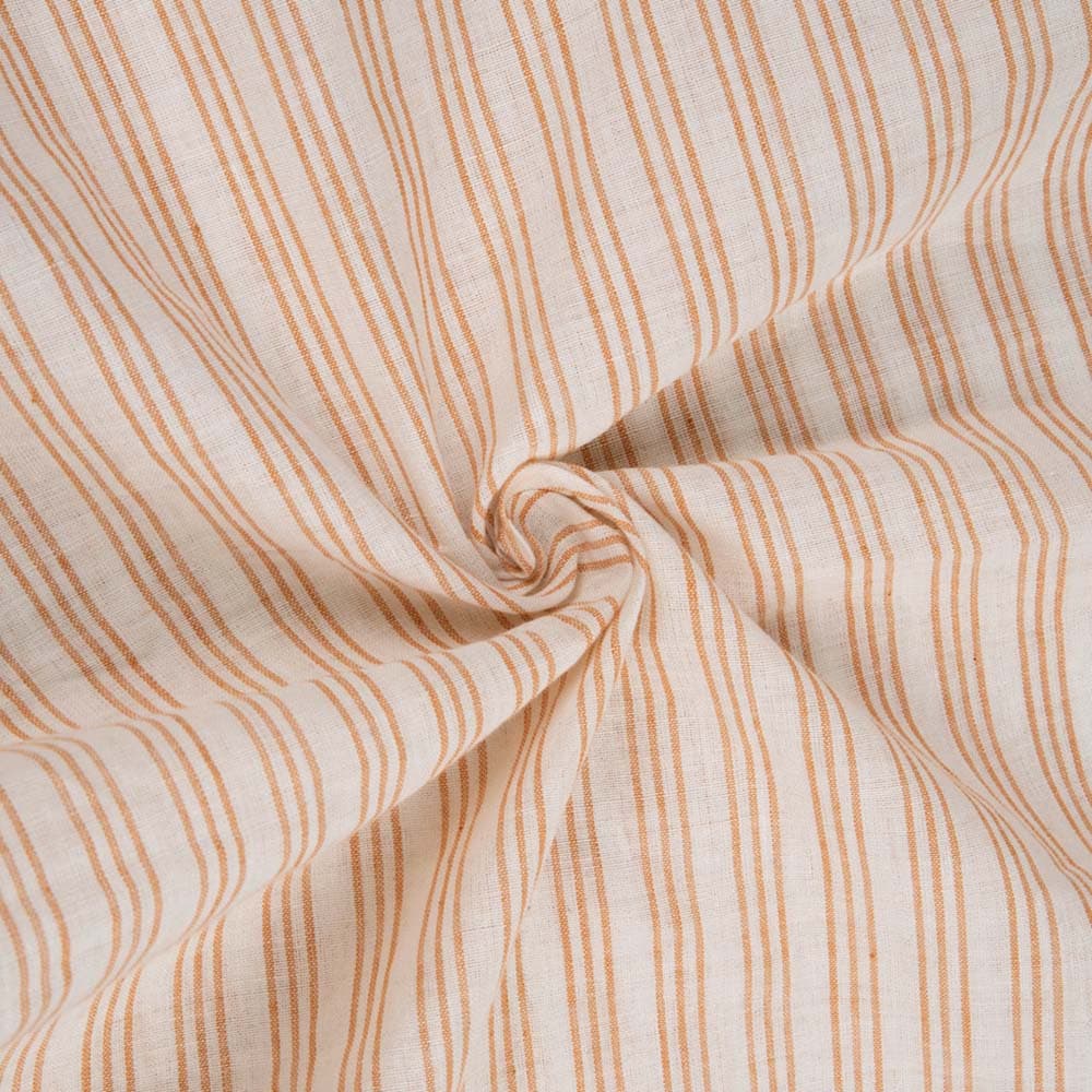 Stripe Creme Pure Cotton 68 GSM Handwoven Fabric