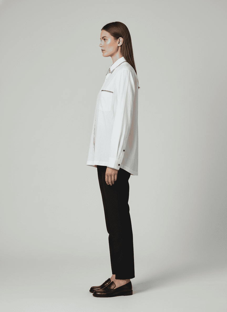 Buttonhole Stitched Embroidered Shirt