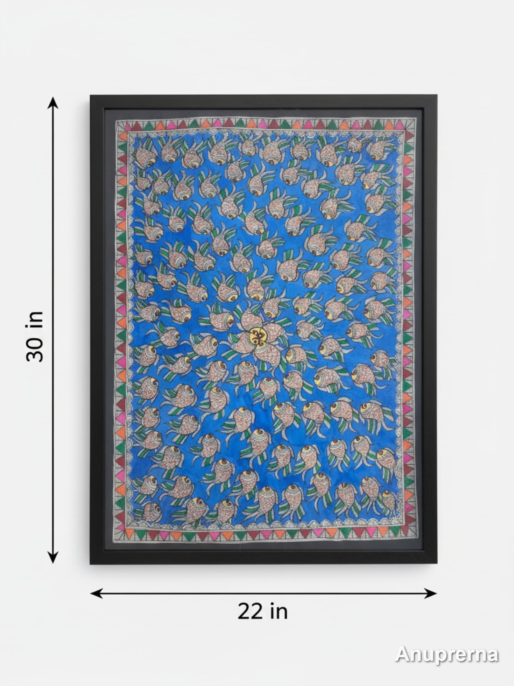 Fishes Under The Sea Madhubani Wall Art Decor