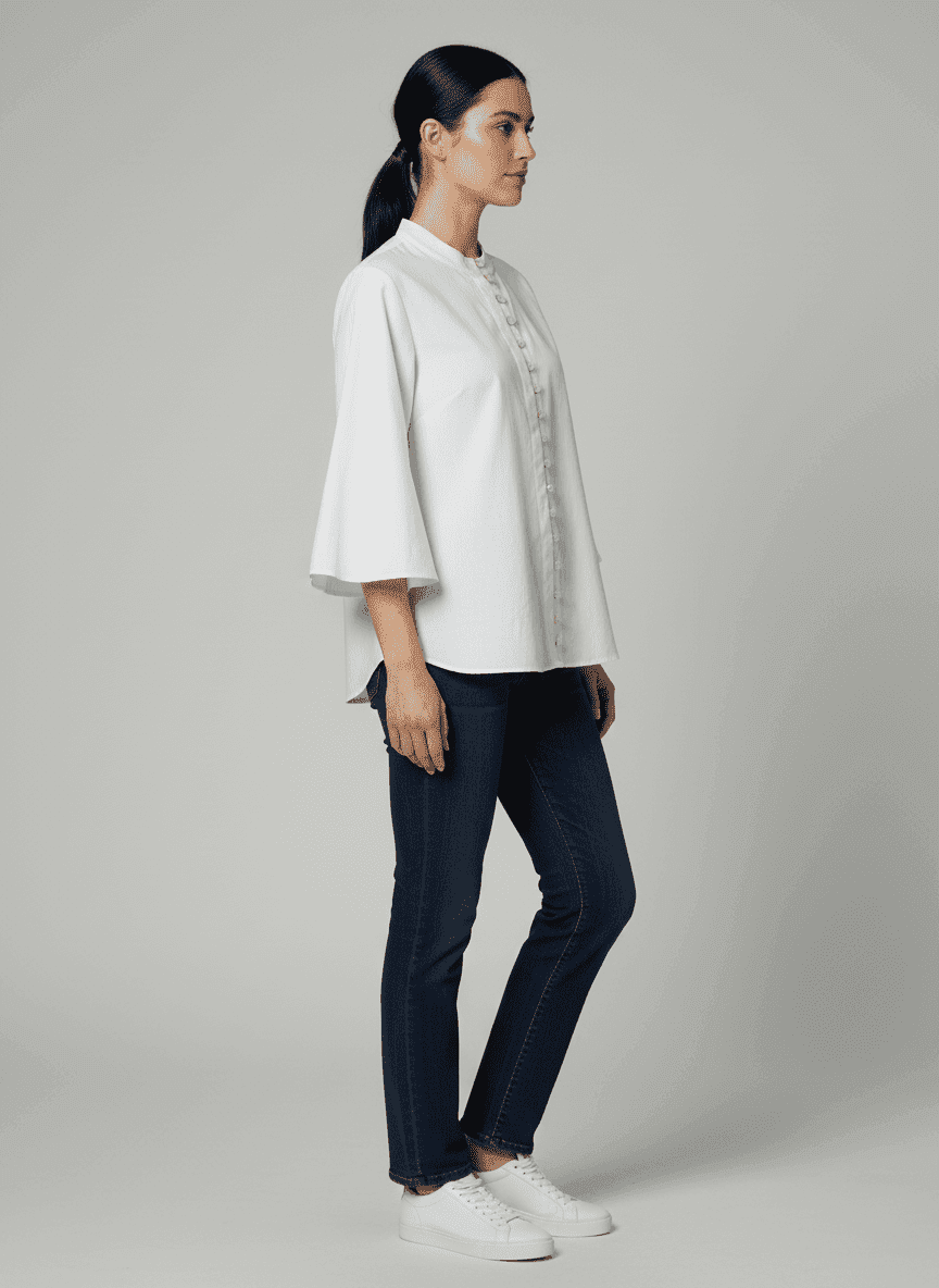 Mandarin Collar Top with Multi Colour Loop 