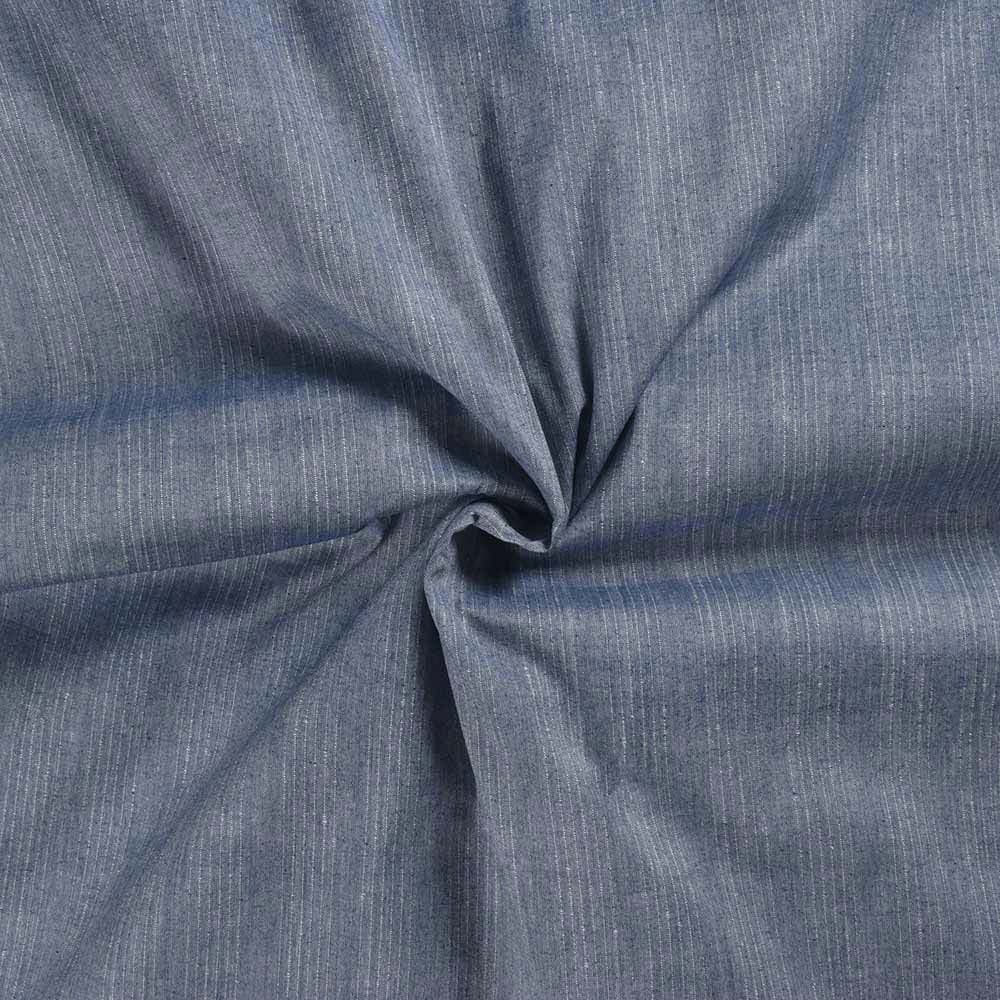 Stripe Blue Pure Cotton 80 GSM Handwoven Fabric W16