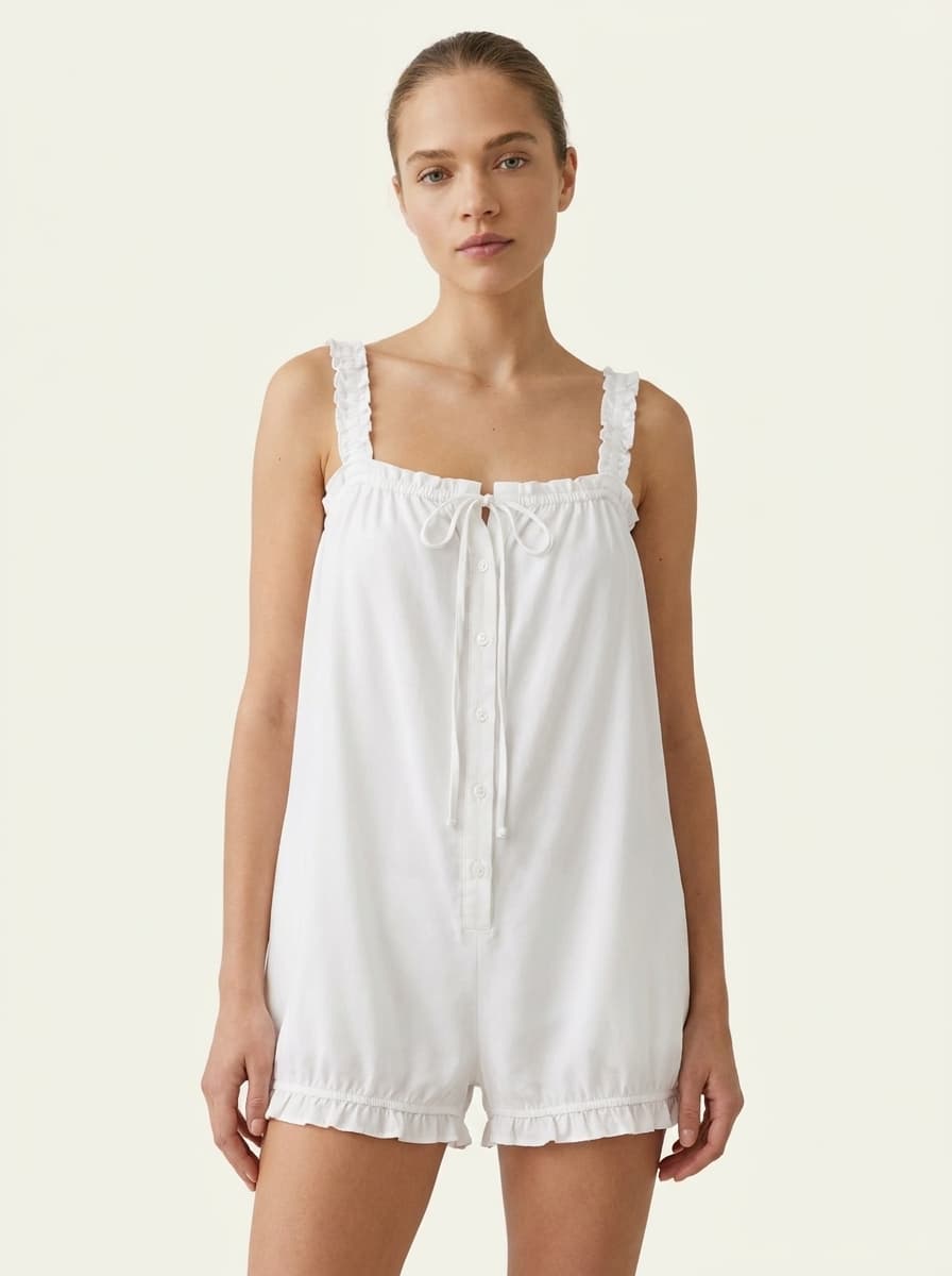 Ruffled & Bust Tied Romper