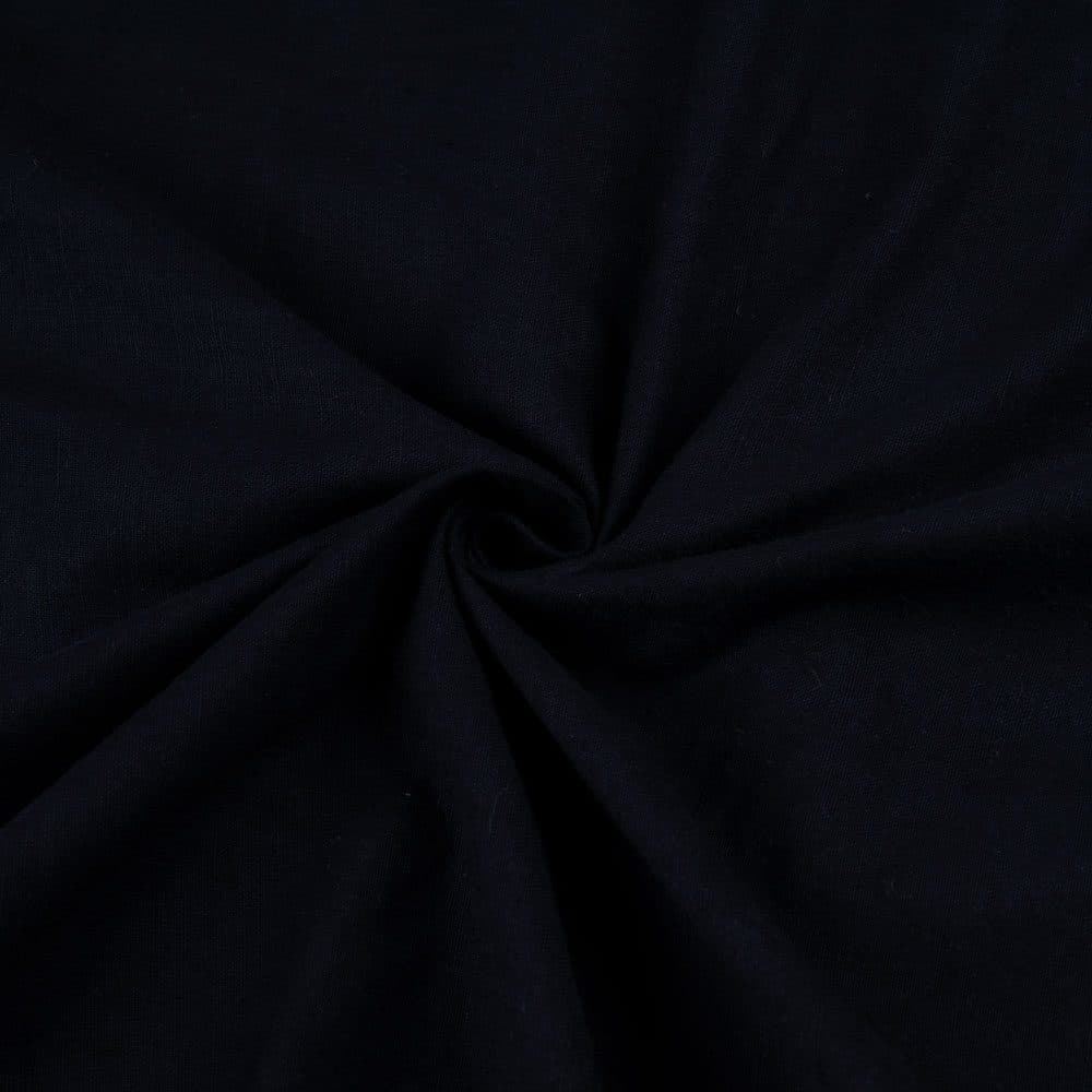 Plain Black Khadi Cotton Fabric - 115 GSM Handspun & Handwoven 02