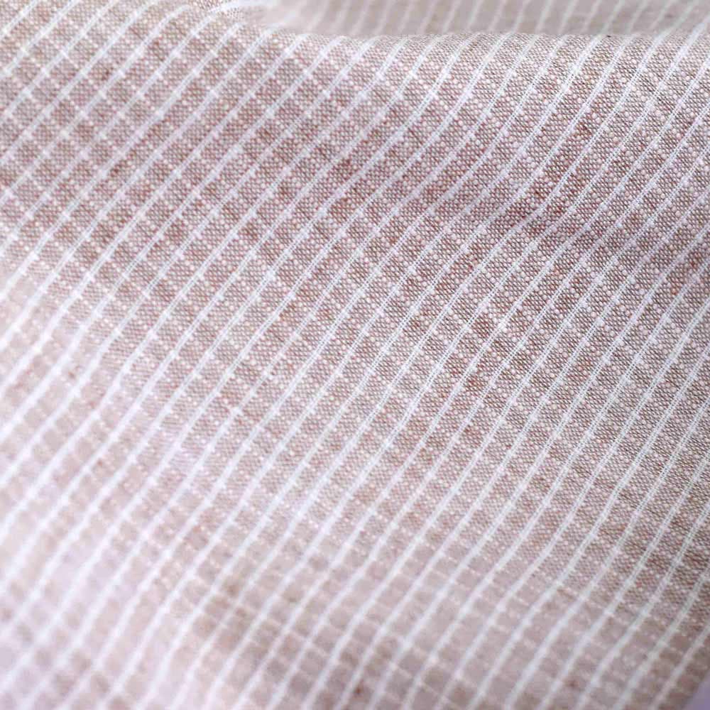 Check Beige Pure Cotton 93 GSM Handwoven Fabric