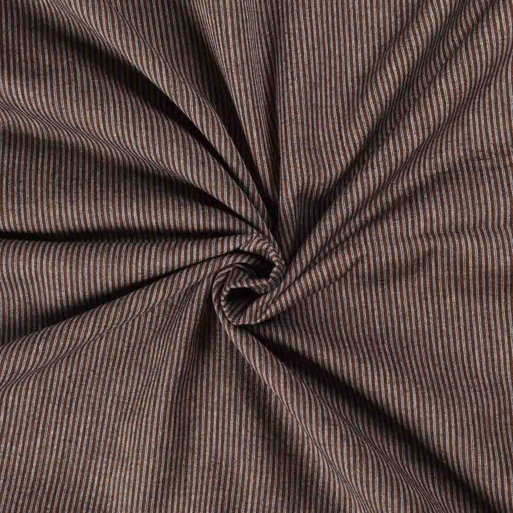 Stripe Brown Black Pure Cotton 105 GSM Handwoven Fabric