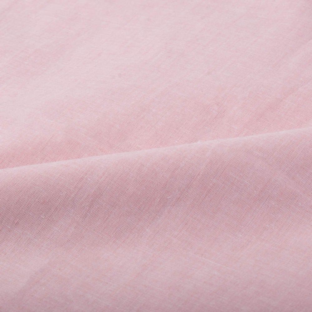 Chambray Pink Khadi Cotton 62 GSM Handwoven Fabric B8a