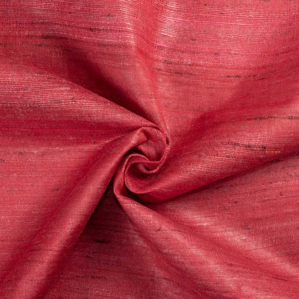 Plain Red Natural Ketya Silk Cotton Blend 150 GSM Handwoven Fabric