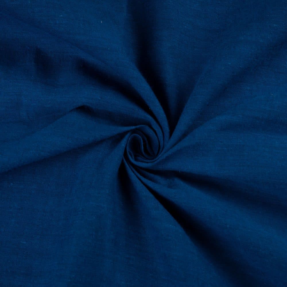 Plain Blue Khadi Cotton 69 GSM Handwoven Fabric