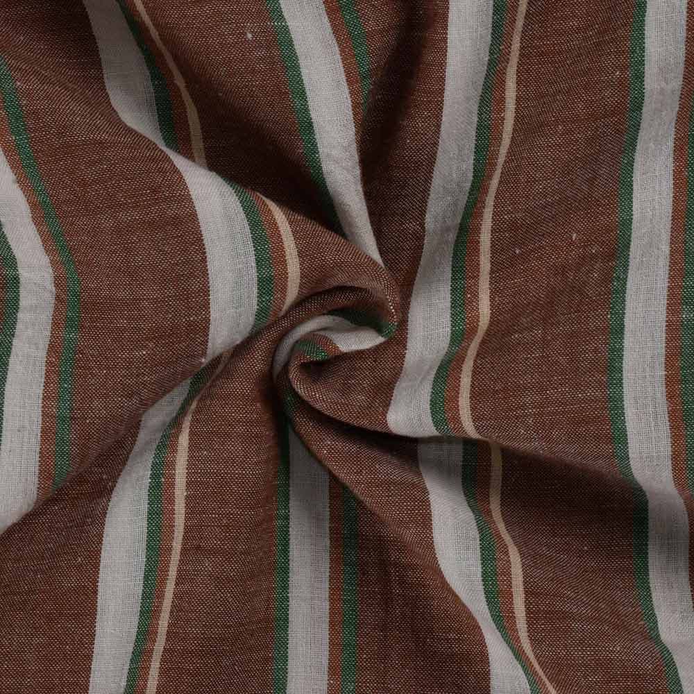 Stripe Brown Pure Cotton 70 GSM Handwoven Fabric 224