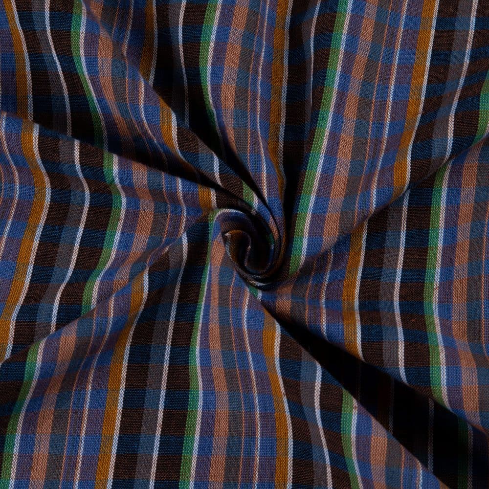 Check Multicolour Pure Cotton 100 GSM Handwoven Fabric