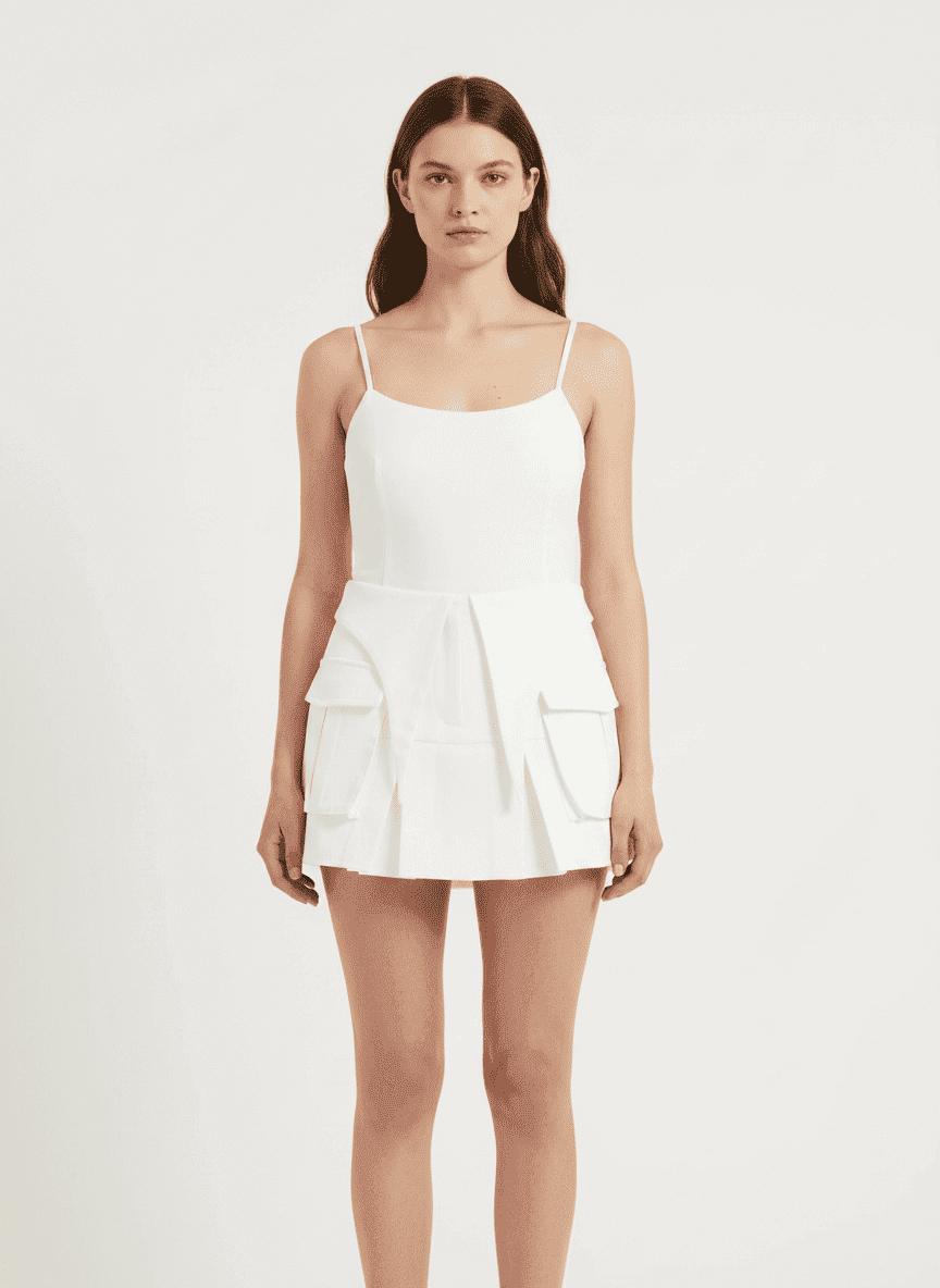 Pleats & Pockets Mini Skirt