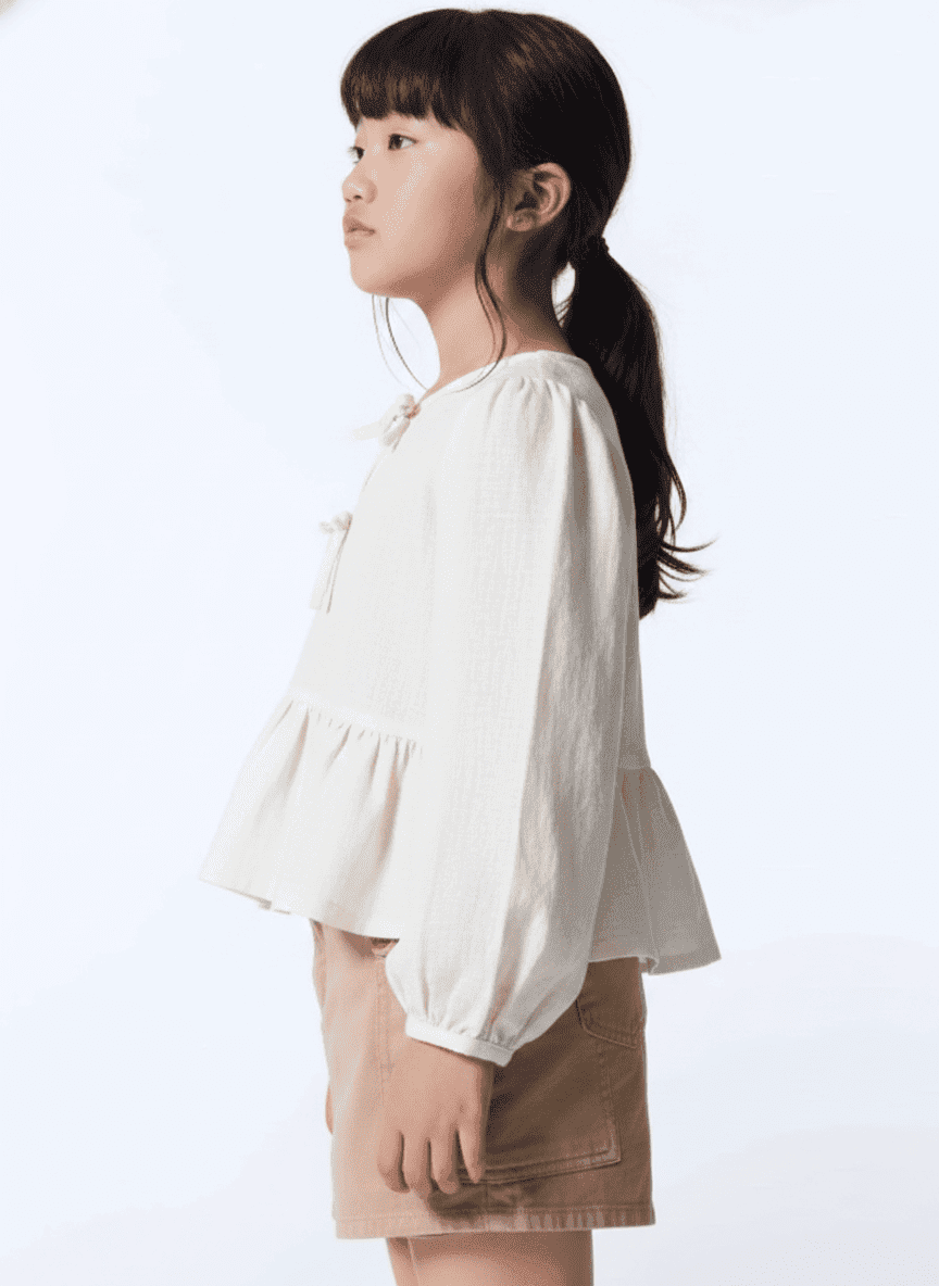 Peplum Gathered Kid's Top