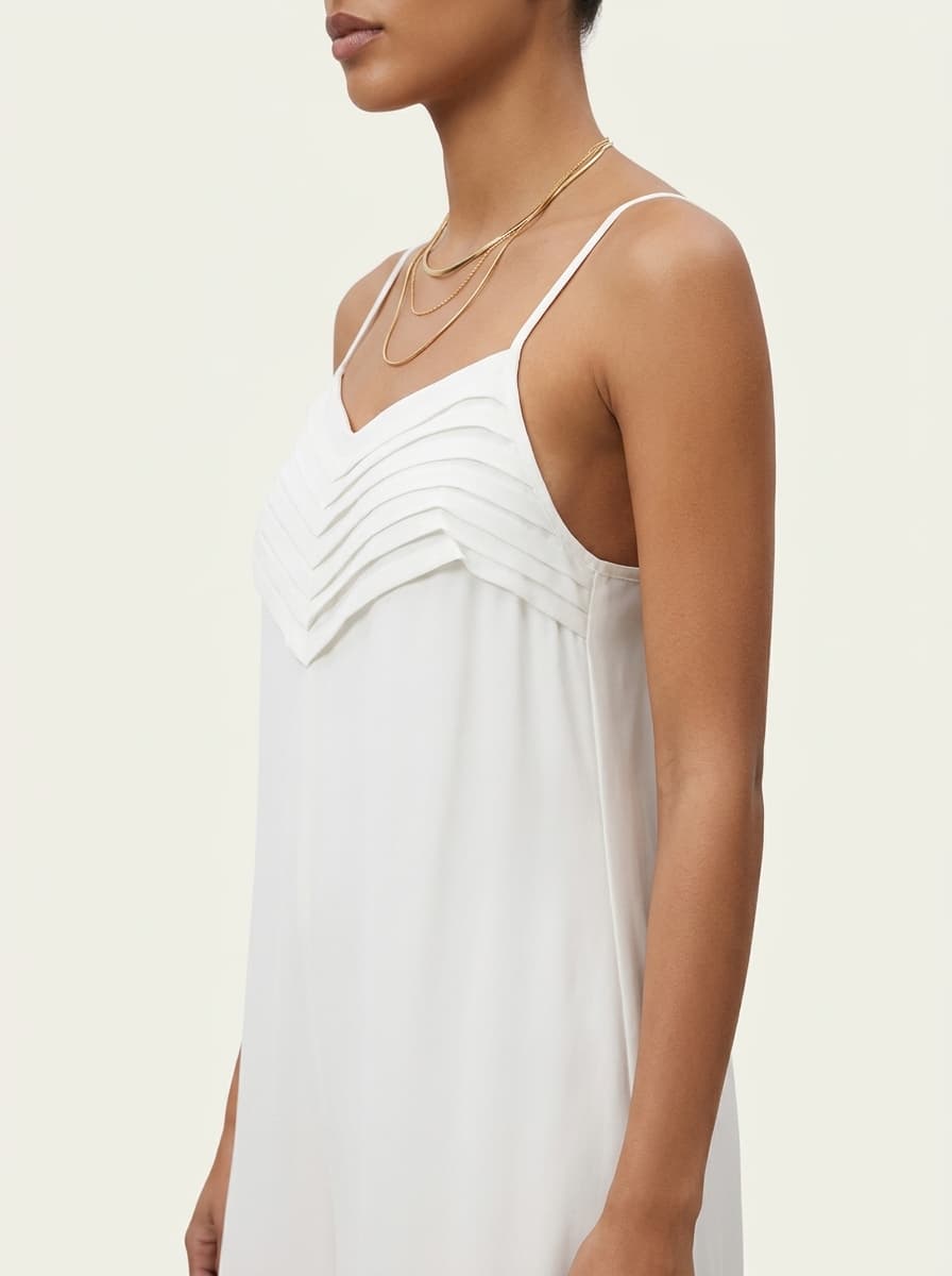 Triangle Pleats Spaghetti Strapped Top