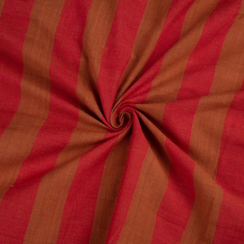 Stripe Red Pure Cotton 78 GSM Handwoven Fabric
