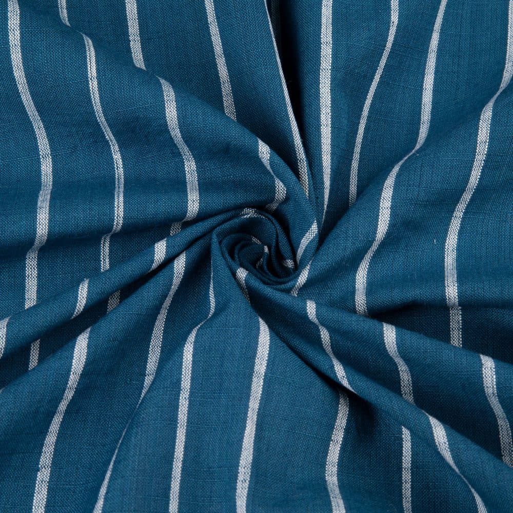 Stripe Blue Pure Cotton 109 GSM Handwoven Fabric