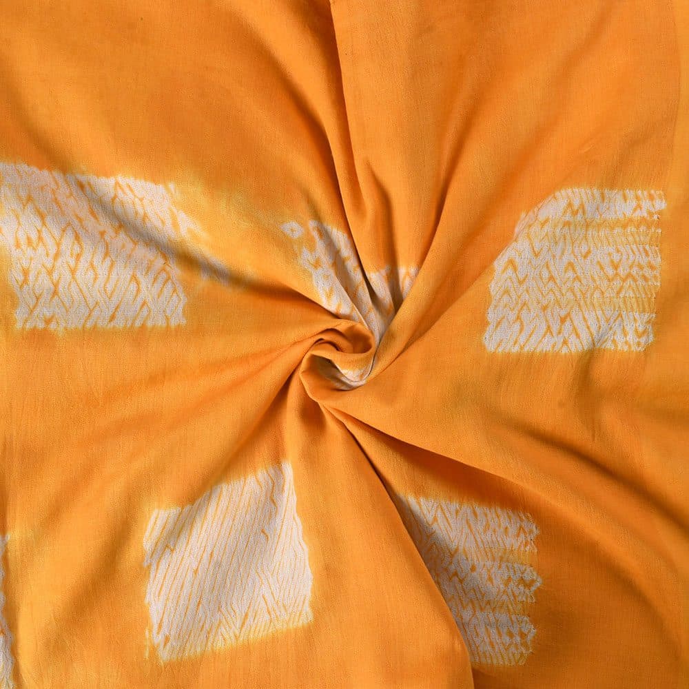 Abstract Yellow Shibori 90 GSM Mercerised Cotton Fabric