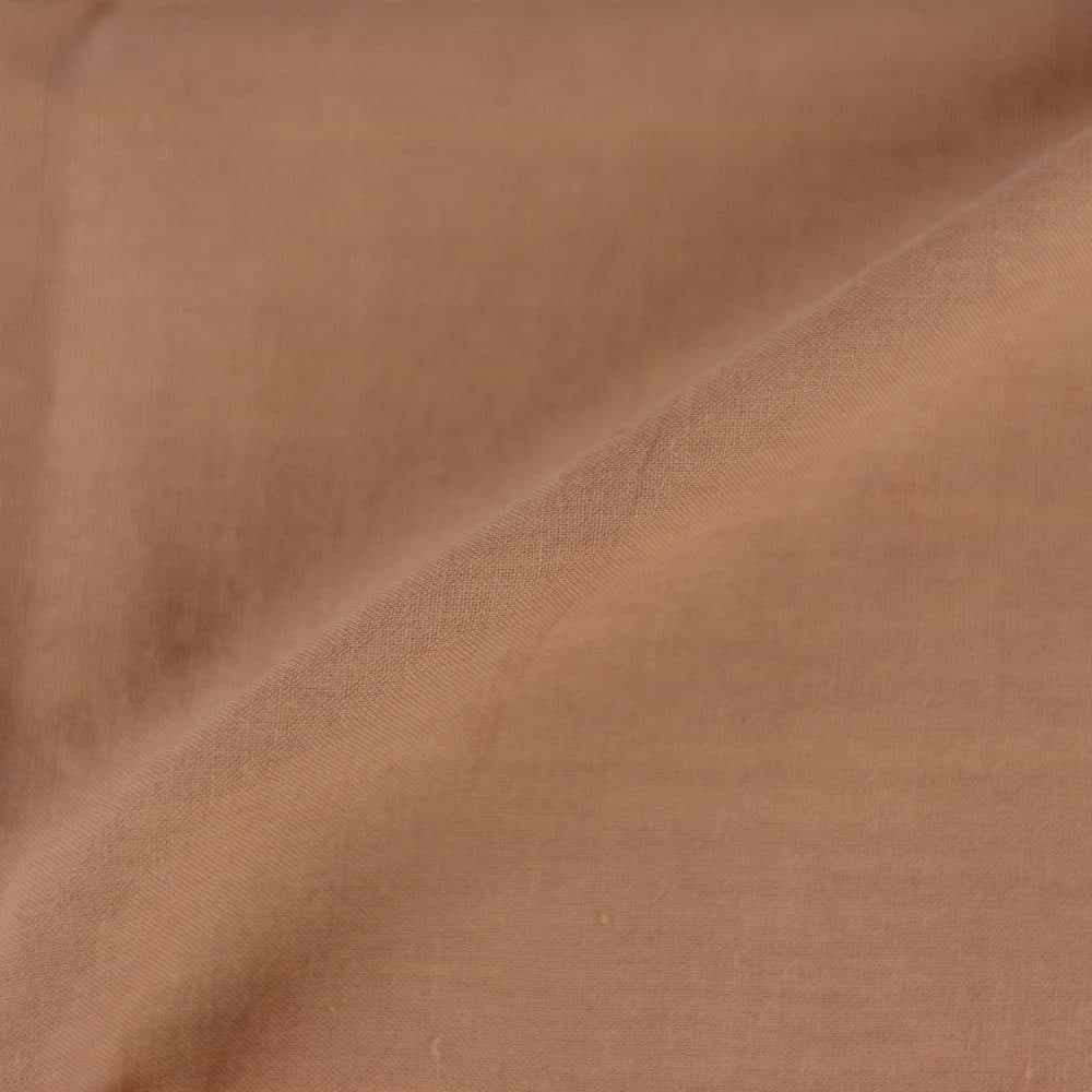 Plain Light Brown Natural Madder Marigold Palash & Mallotus Dyed 115 GSM Cotton Fabric
