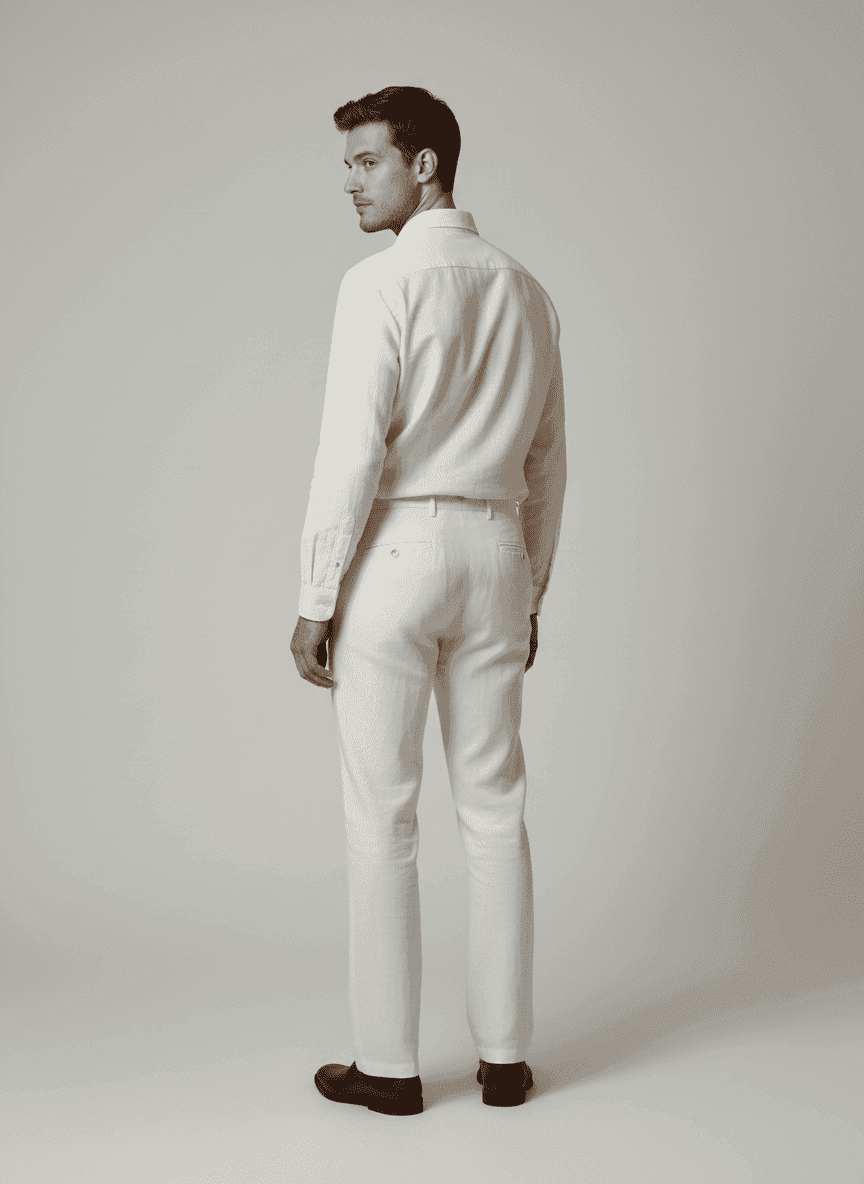 Pleated Trouser With Snap Button Pocket