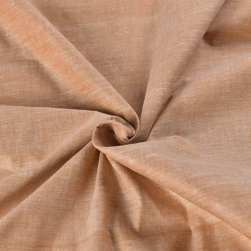 Chambray Mustard Khadi Cotton 75 GSM Handwoven Fabric H61
