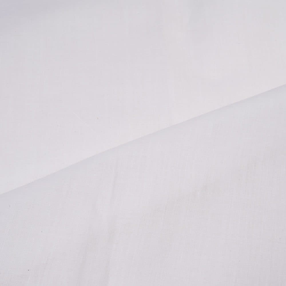 White Khadi Cotton Fabric 60 GSM Poplin - Bleached White & Dyeable