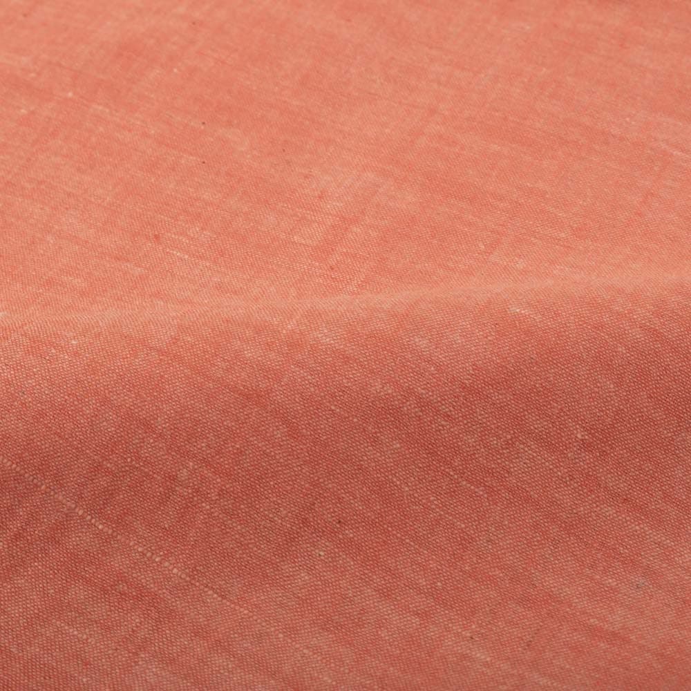 Chambray Orange Khadi Cotton 75 GSM Handwoven Fabric
