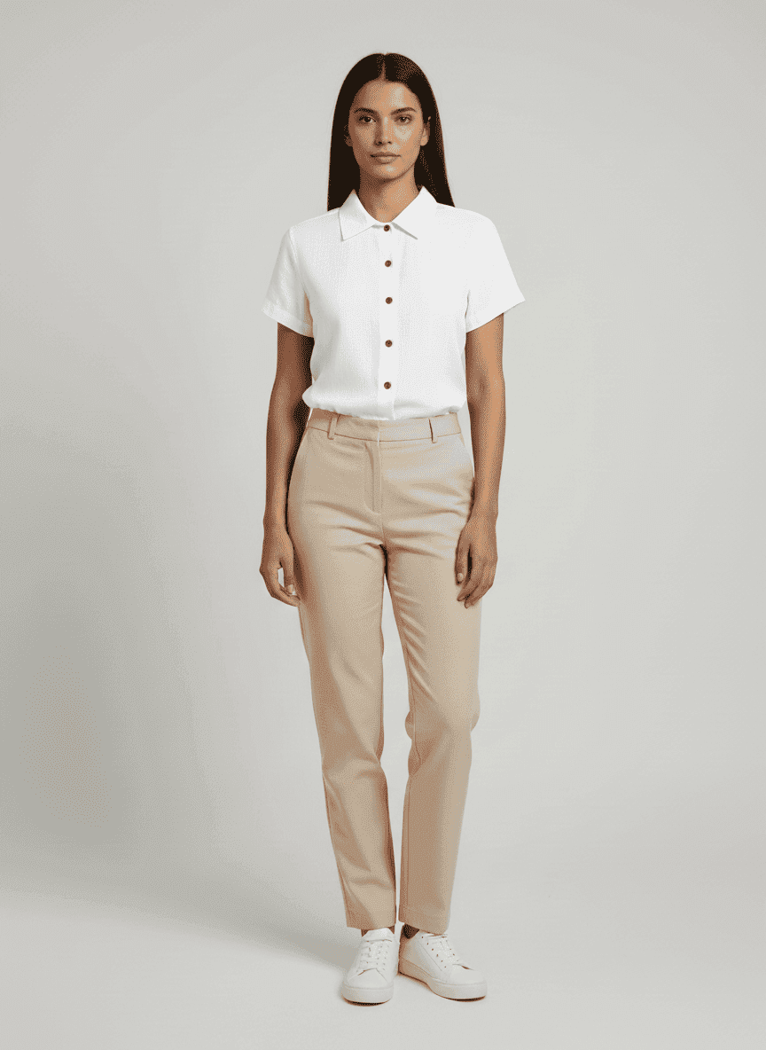Freestyle Polo Collared Shirt With Center Placket Buttons