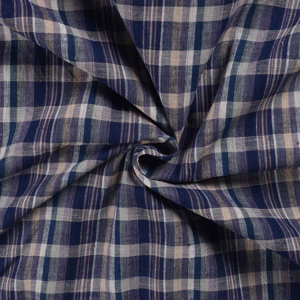 Check Multicolor Pure Cotton 96 GSM Handwoven Fabric