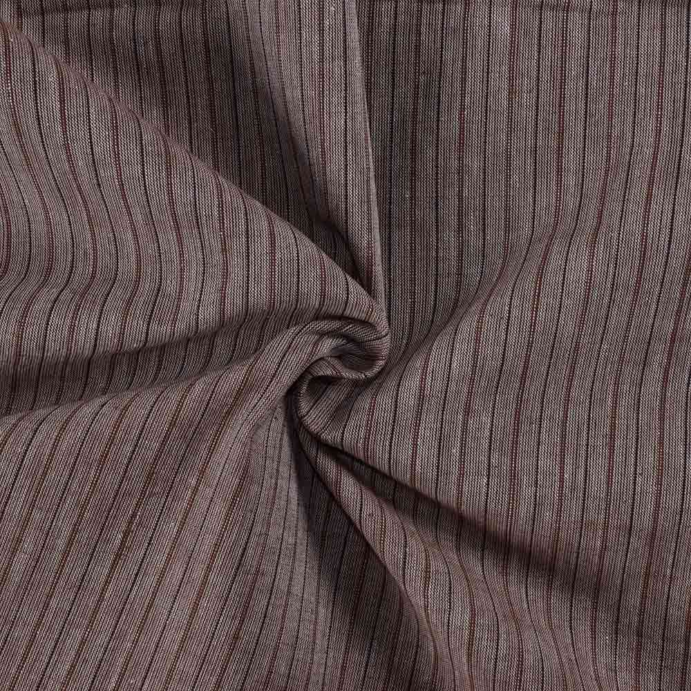 Stripe Brown Pure Cotton 97 GSM Handwoven Fabric