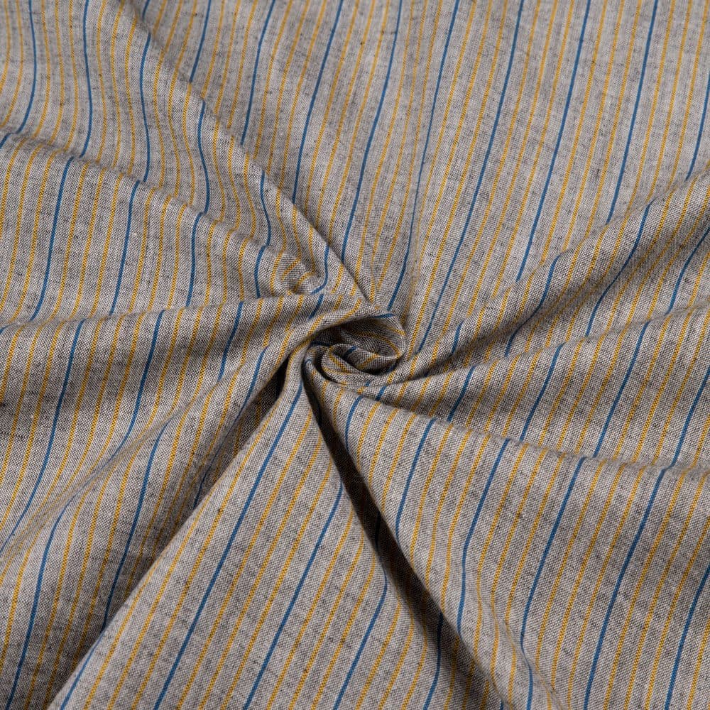 Stripe Grey Pure Cotton 91 GSM Handwoven Fabric