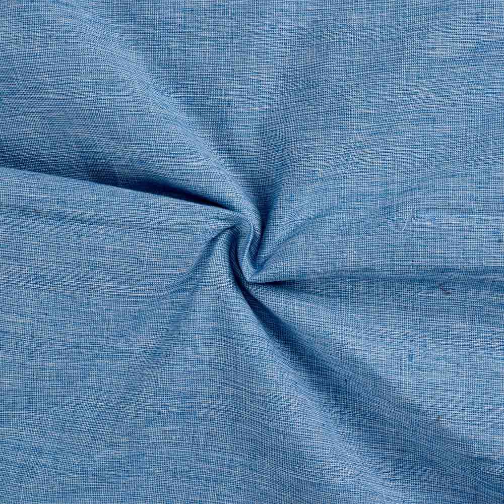 Chambray Blue Pure Cotton 110 GSM Handwoven Fabric