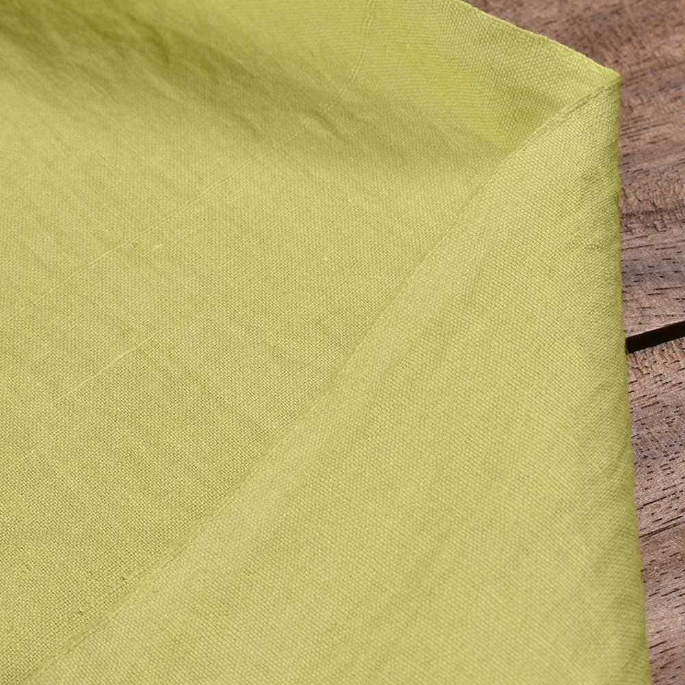 Plain Green Khadi Cotton 95 GSM Handwoven Fabric