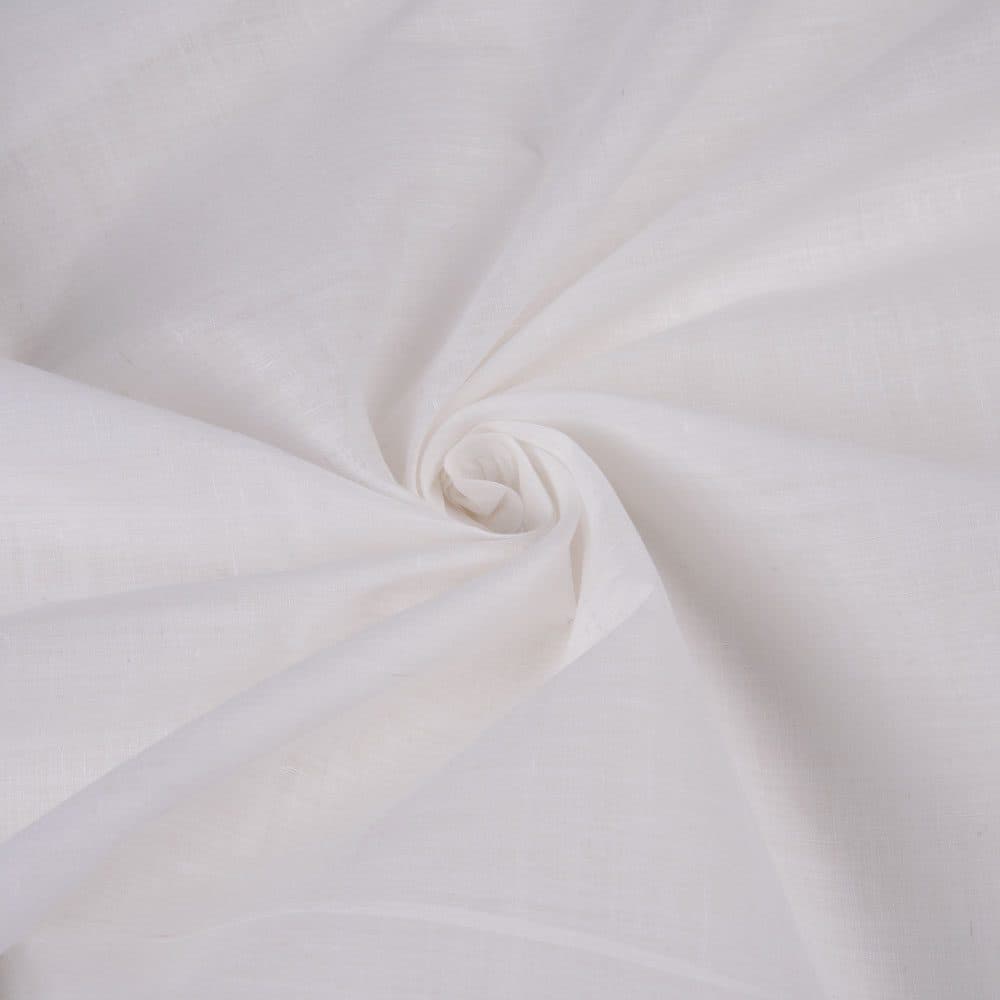 White Khadi Handspun & Handwoven 35 GSM Muslin Fabric - Bleached & Dyeable
